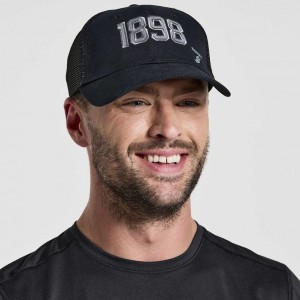 Saucony Adjustable Snap Back Men's Trucker Hats Black | KSA XBMPK