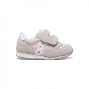 Saucony Baby Jazz Hook & Loop Little Kids' Sneakers Grey / Pink | Jeddah EHRAK