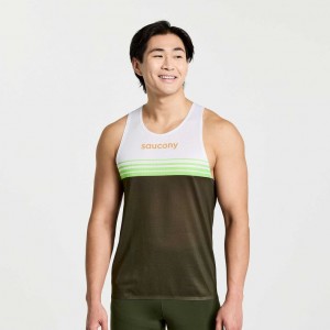 Saucony Elite Men's Singlet White / Black | KSA ZWHML