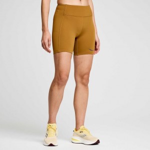 Saucony Fortify 6" Women's Shorts Brown | KSA SCYKT