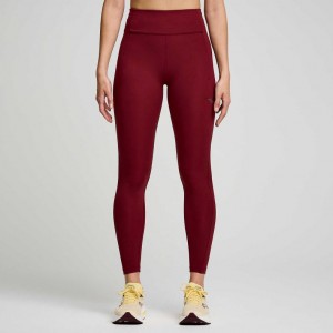 Saucony Fortify 7/8 Women's Tight Burgundy | Riyadh RWOJI