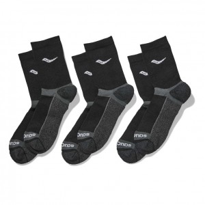 Saucony Inferno Cushion Mid 3-Pack Men's Socks Black | Jeddah QNEMP