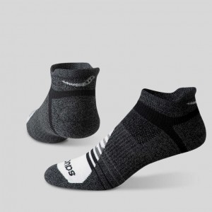 Saucony Inferno Merino Wool Blend No Show 3-Pack Men's Socks Black / Grey | Riyadh AFYXK