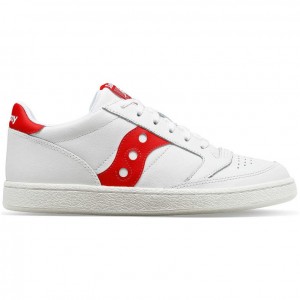 Saucony Jazz Court PU Men's Sneakers White / Red | KSA QBYET