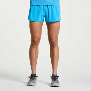 Saucony Outpace 2.5" Split Men's Shorts Blue | Jeddah MGPXJ