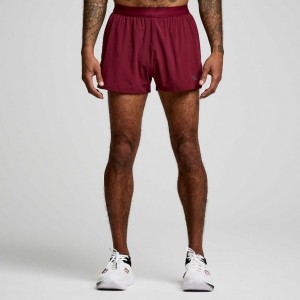 Saucony Outpace 2.5" Split Men's Shorts Burgundy | Riyadh TJKIH