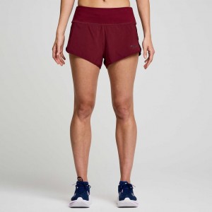 Saucony Outpace 2.5" Split Women's Shorts Burgundy | KSA XGYTU