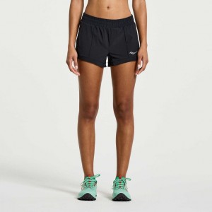 Saucony Outpace 2.5" Split Women's Shorts Black | Jeddah CALGX