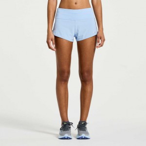 Saucony Outpace 2.5" Split Women's Shorts Blue | Riyadh NXKIT