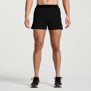 Saucony Outpace 3" Men's Shorts Black | Riyadh FQGLM