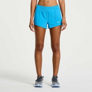 Saucony Outpace 3" Women's Shorts Blue | KSA TRIDH