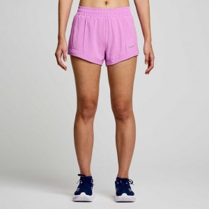 Saucony Outpace 3" Women's Shorts Purple | Riyadh GDVBI