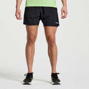 Saucony Outpace 5" Men's Shorts Black | Jeddah KYNQG