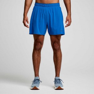 Saucony Outpace 5" Men's Shorts Blue | Riyadh GMSZA