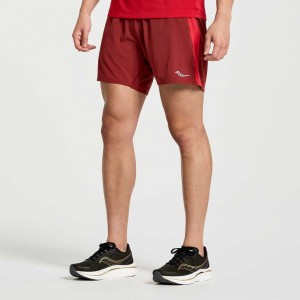 Saucony Outpace 5" Men's Shorts Red | KSA LVIEP