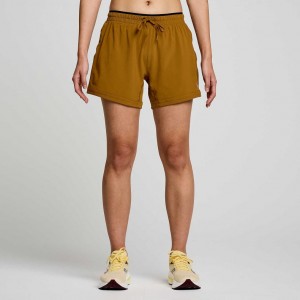 Saucony Outpace 5" Women's Shorts Brown | KSA YSDVF