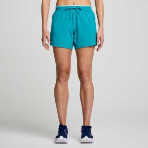 Saucony Outpace 5" Women's Shorts Turquoise | Jeddah XECWP