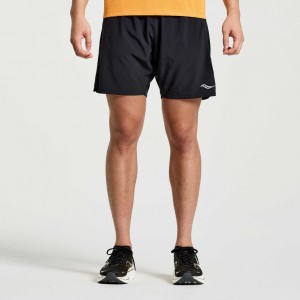 Saucony Outpace 7" Men's Shorts Black | KSA DIAQO