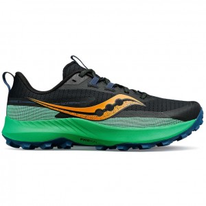 Saucony Peregrine 13 Men's Trail Running Shoes Black / Green | Riyadh CLPZV