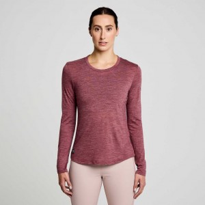 Saucony Peregrine Merino Long Sleeve Women's T-Shirt Red | Riyadh ZSPBA