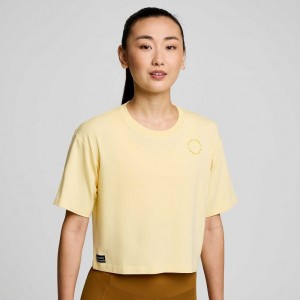 Saucony Recovery Boxy Women's T-Shirt Yellow | Riyadh MOJPC