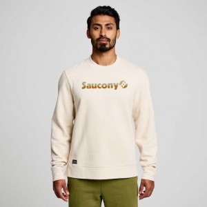 Saucony Recovery Crew Men's Sweatshirt Cream | KSA SDIPL