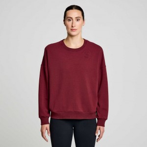 Saucony Recovery Crew Women's Sweatshirt Burgundy | Jeddah ARLNZ