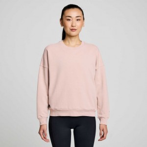 Saucony Recovery Crew Women's Sweatshirt Pink | Riyadh VCBDZ