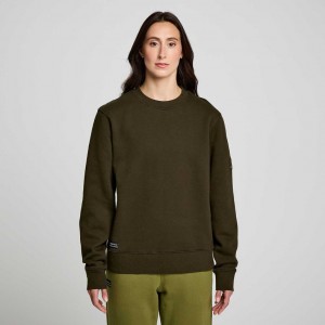 Saucony Recovery Crew Women's Sweatshirt Dark Green | Jeddah XSRHZ