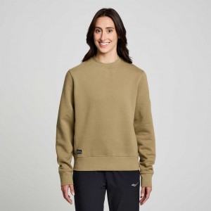 Saucony Recovery Crew Women's Sweatshirt Olive | Riyadh CDETZ