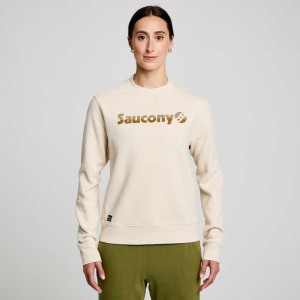 Saucony Recovery Crew Women's Sweatshirt Beige | Jeddah WAIKH