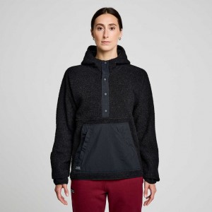 Saucony Recovery Sherpa Pullover Women's Hoodie Black | Jeddah IWEJN