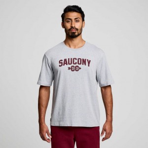 Saucony Recovery Short Sleeve Men's T-Shirt Light Grey | KSA NVGTY