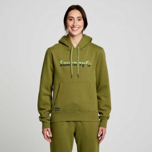 Saucony Recovery Women's Hoodie Olive | Riyadh LFUPT