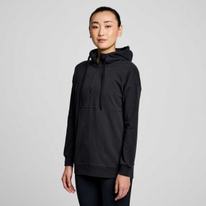 Saucony Recovery Zip Tunic Women's Hoodie Black | KSA XLIFK