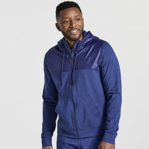 Saucony Solstice Zip Men's Hoodie Navy | Riyadh IYCZJ