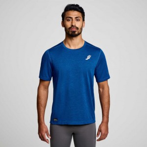 Saucony Stopwatch Graphic Short Sleeve Men's T-Shirt Indigo | Jeddah JDNPI