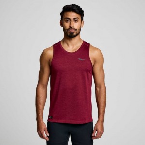 Saucony Stopwatch Men's Singlet Burgundy | Jeddah WKBJX