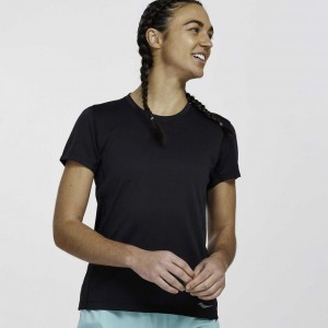 Saucony Stopwatch Short Sleeve Women's T-Shirt Black | KSA KNDJB