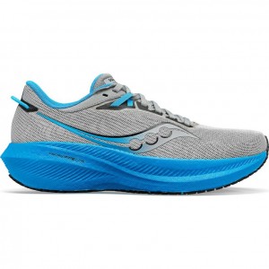 Saucony Triumph 21 Men's Running Shoes Silver / Blue | KSA KAMRN