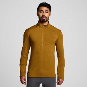 Saucony Triumph 3D 1/2 Zip Men's Sweatshirt Brown | Jeddah DRGZM