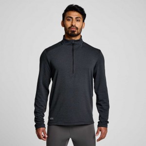 Saucony Triumph 3D 1/2 Zip Men's Sweatshirt Black | KSA BSPDI