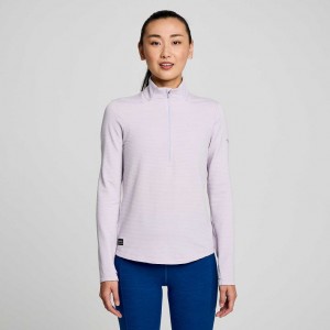 Saucony Triumph 3D 1/2 Zip Women's Sweatshirt Purple | Riyadh ABPXK