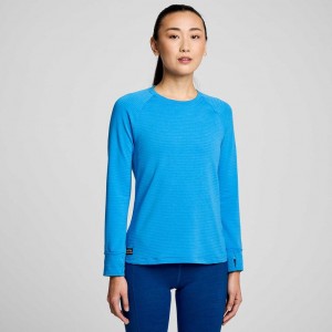 Saucony Triumph 3D Crew Women's Sweatshirt Blue | KSA CLAHM