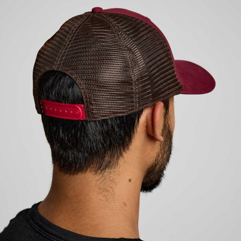 Saucony Adjustable Snap Back Men's Trucker Hats Red | Jeddah MJFGK