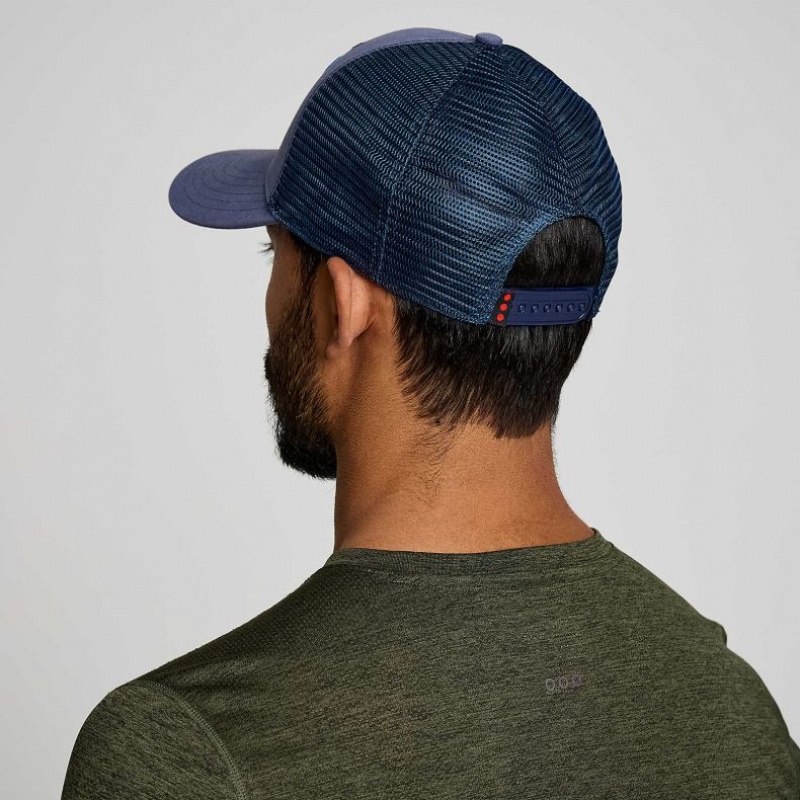 Saucony Adjustable Snap Back Men's Trucker Hats Blue | Jeddah HZCSO