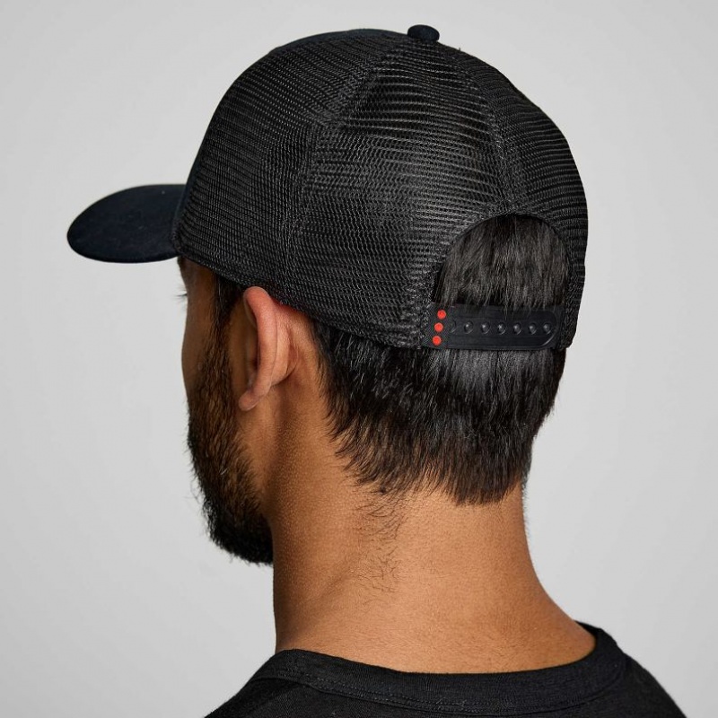 Saucony Adjustable Snap Back Men's Trucker Hats Black | Jeddah DUAYF