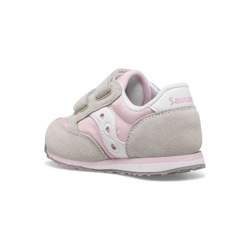 Saucony Baby Jazz Hook & Loop Little Kids' Sneakers Grey / Pink | Jeddah EHRAK