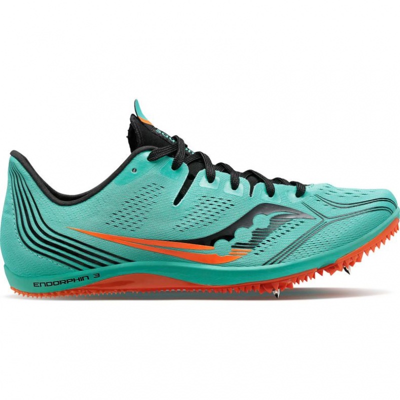 Saucony Endorphin 3 Men\'s Spikes Turquoise | Riyadh OIWFE