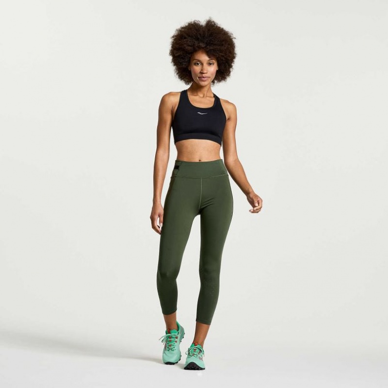 Saucony Explorer Utility Crop Women's Tight Dark Green | Jeddah NETKM